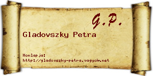 Gladovszky Petra névjegykártya